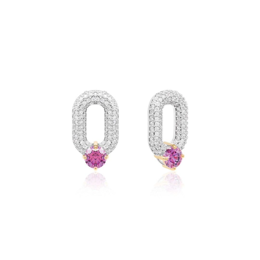 Oval drop link in gold (choose your colour)