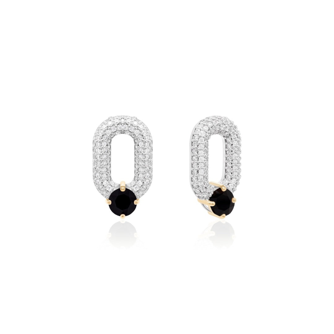 Oval drop link in gold (choose your colour)