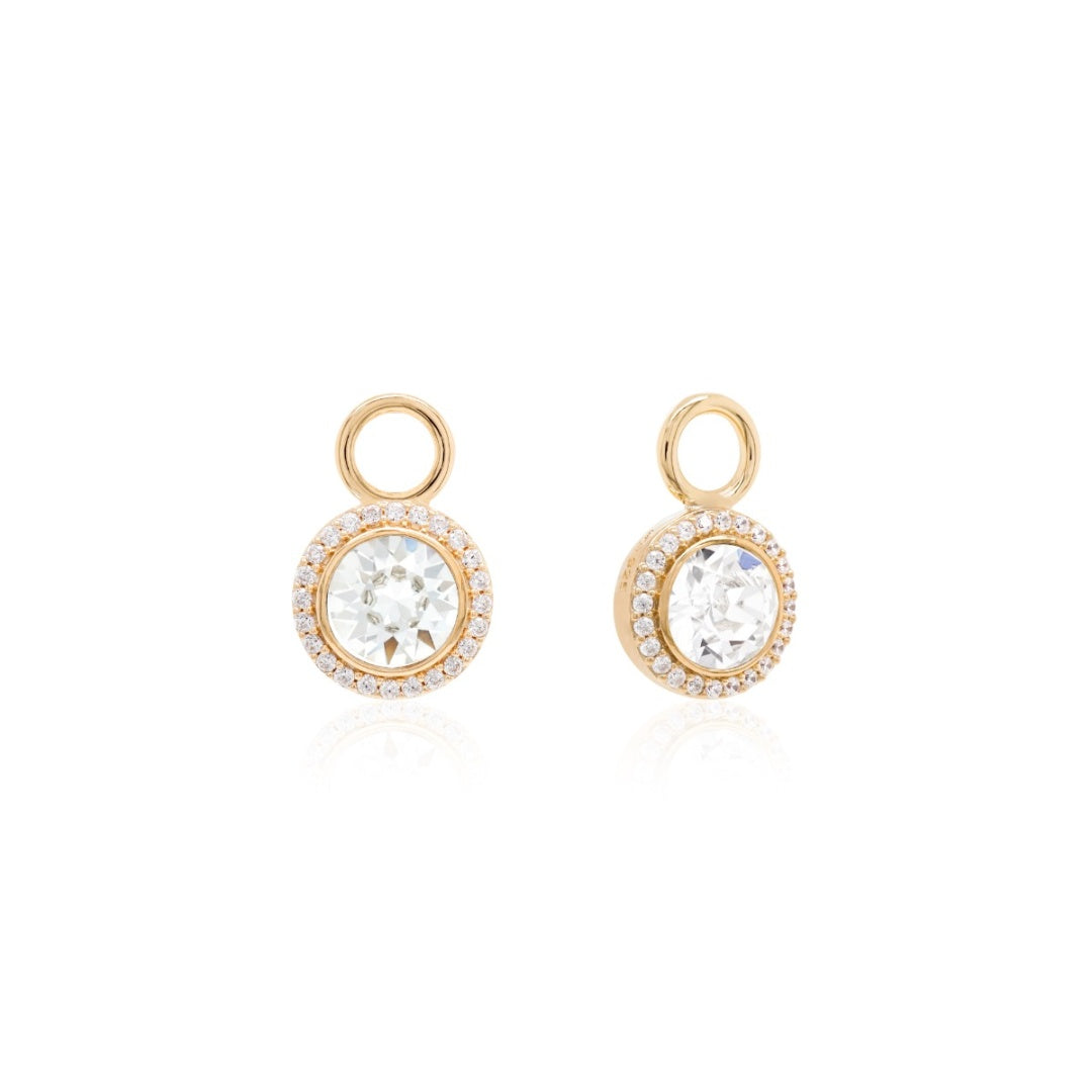 Round brilliant charms in gold (2 colours)