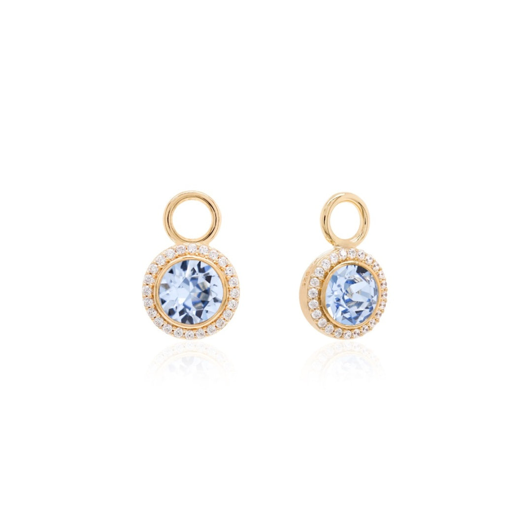 Round brilliant charms in gold (2 colours)