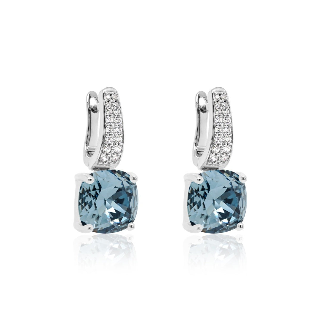 Large crystal earrings in silver (choose your colour)