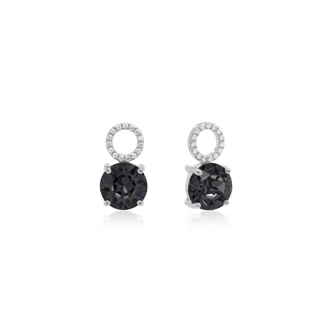 Crystal charms in silver (choose your colour)