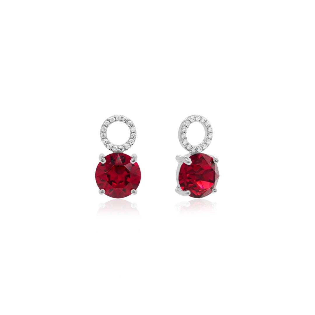 Crystal charms in silver (choose your colour)