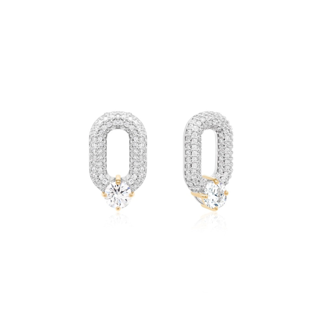 Oval drop link in gold (choose your colour)