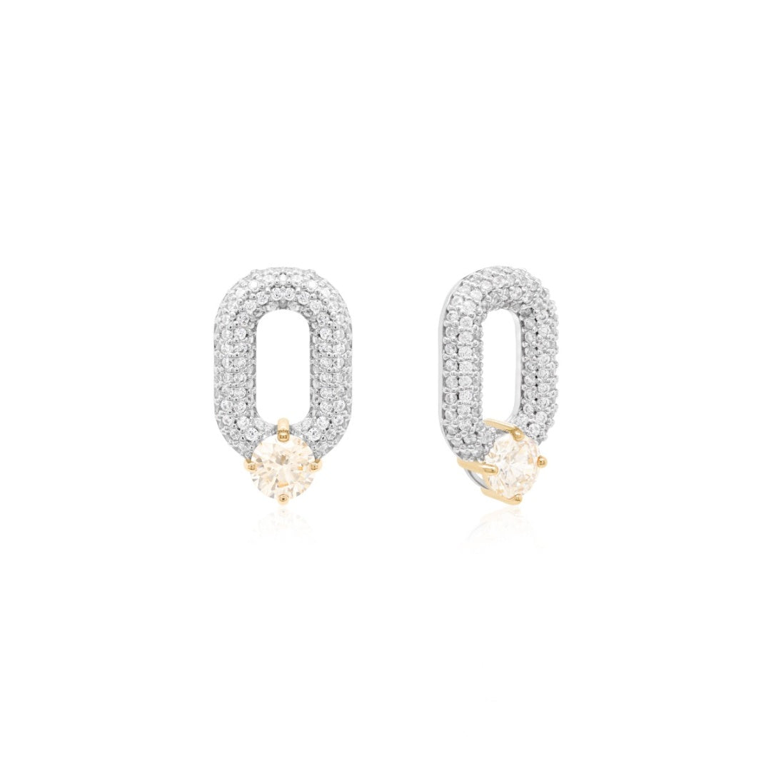 Oval drop link in gold (choose your colour)