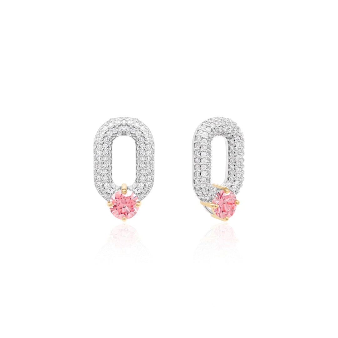 Oval drop link in gold (choose your colour)