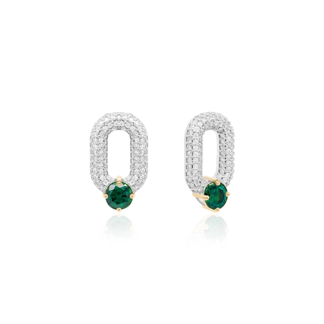 Oval drop link in gold (choose your colour)