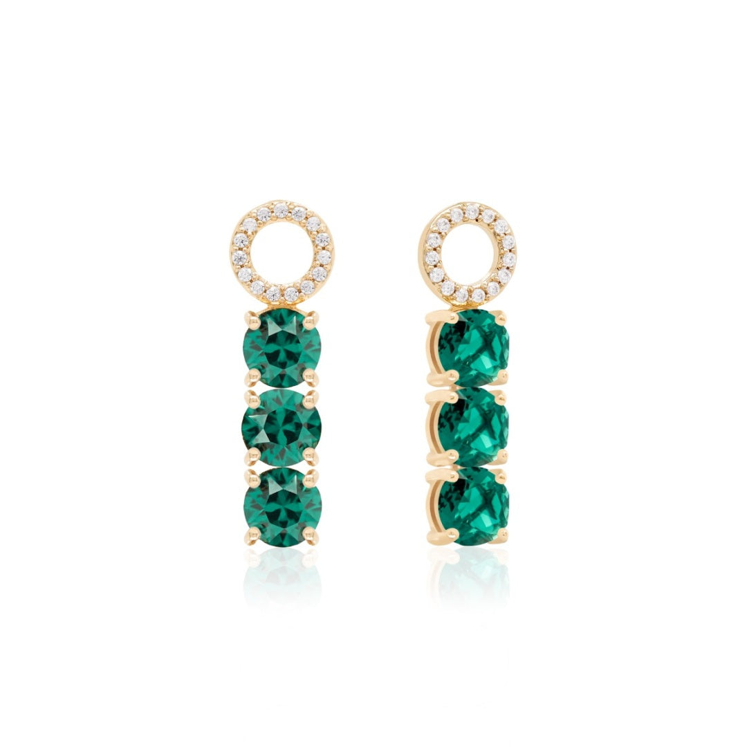 Tennis trio charms in gold (2 colours)
