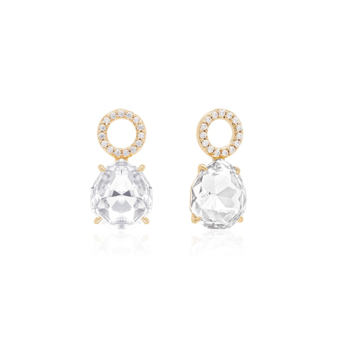 Sparkling pear drop charms in gold (2 colours)
