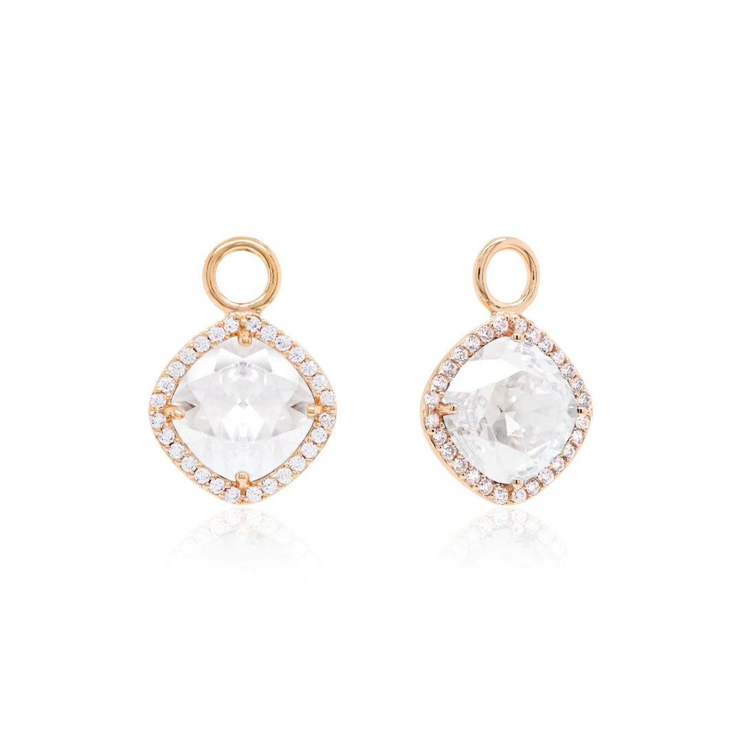 Fancy stone charms in gold (choose your colour)