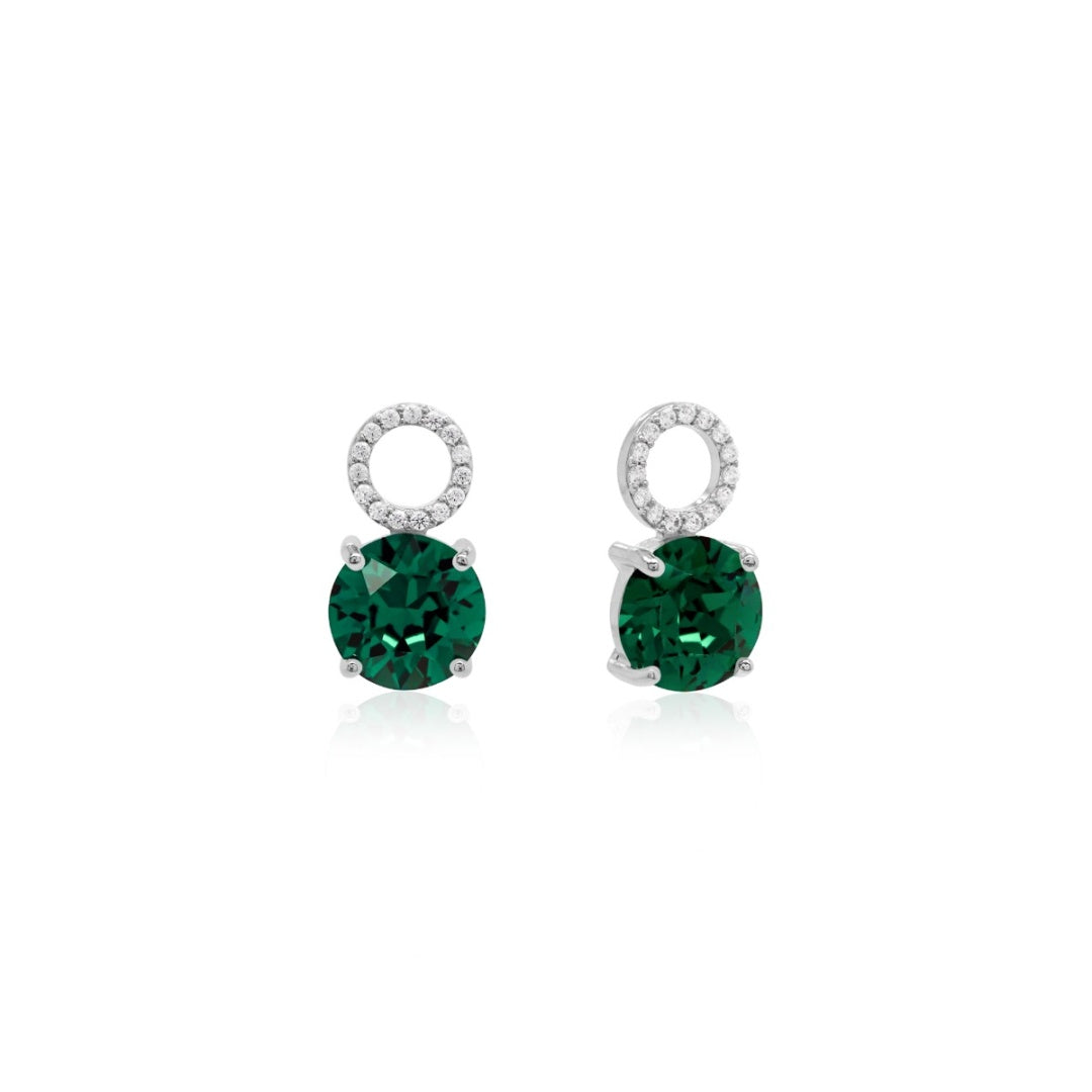 Crystal charms in silver (choose your colour)