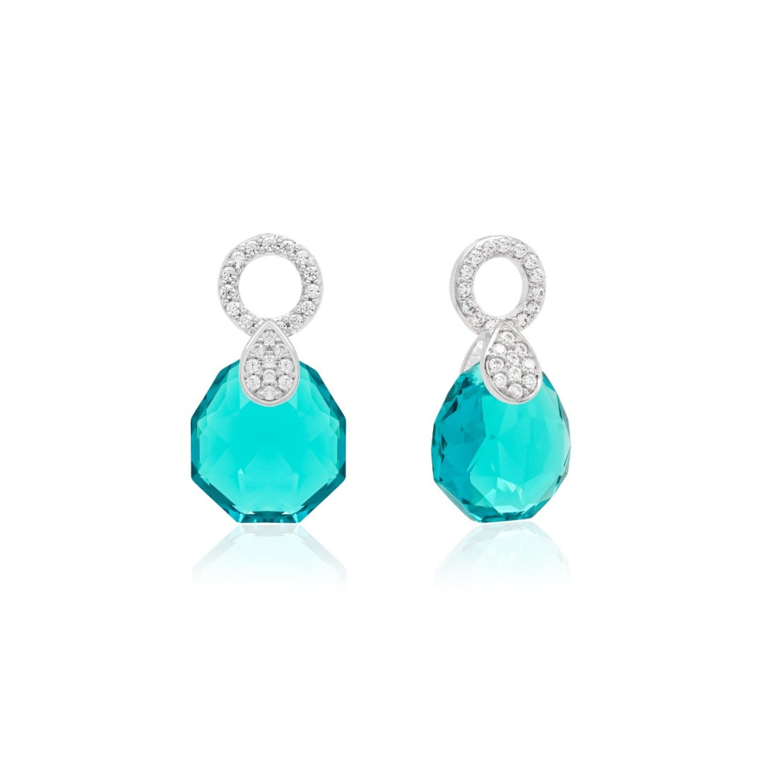 Peardrop charms in silver (choose your colour)
