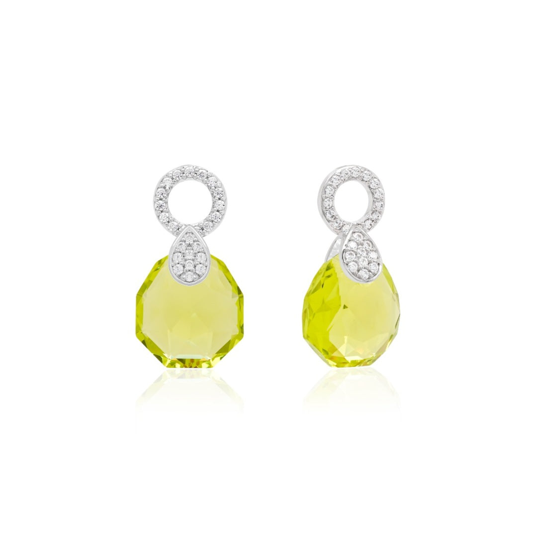 Peardrop charms in silver (choose your colour)