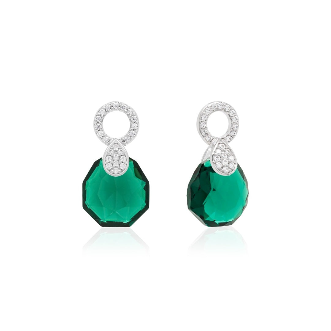 Peardrop charms in silver (choose your colour)
