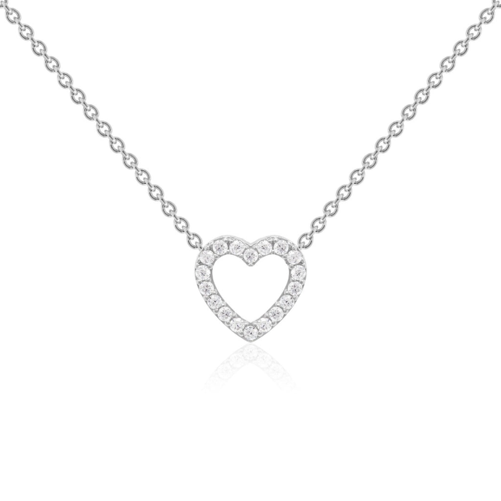 Petite pavé heart in silver
