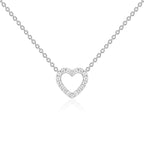 Petite pavé heart in silver