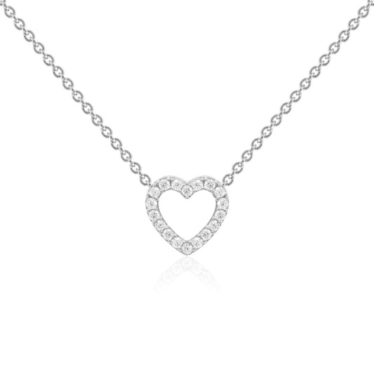 Petite pavé heart in silver