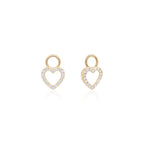 Petite pave hearts gold