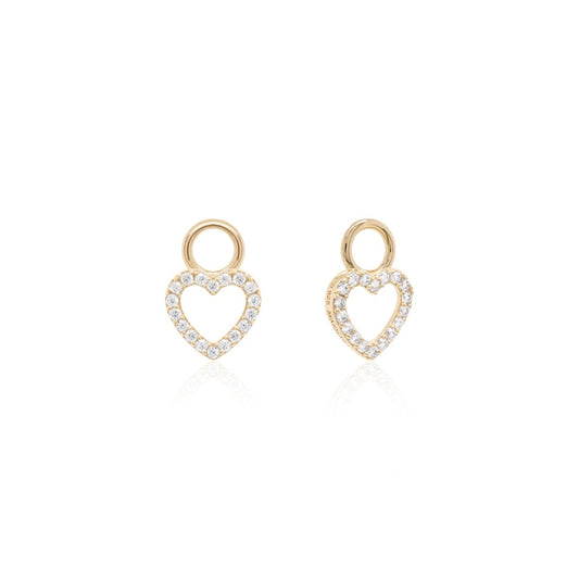 Petite pave hearts gold