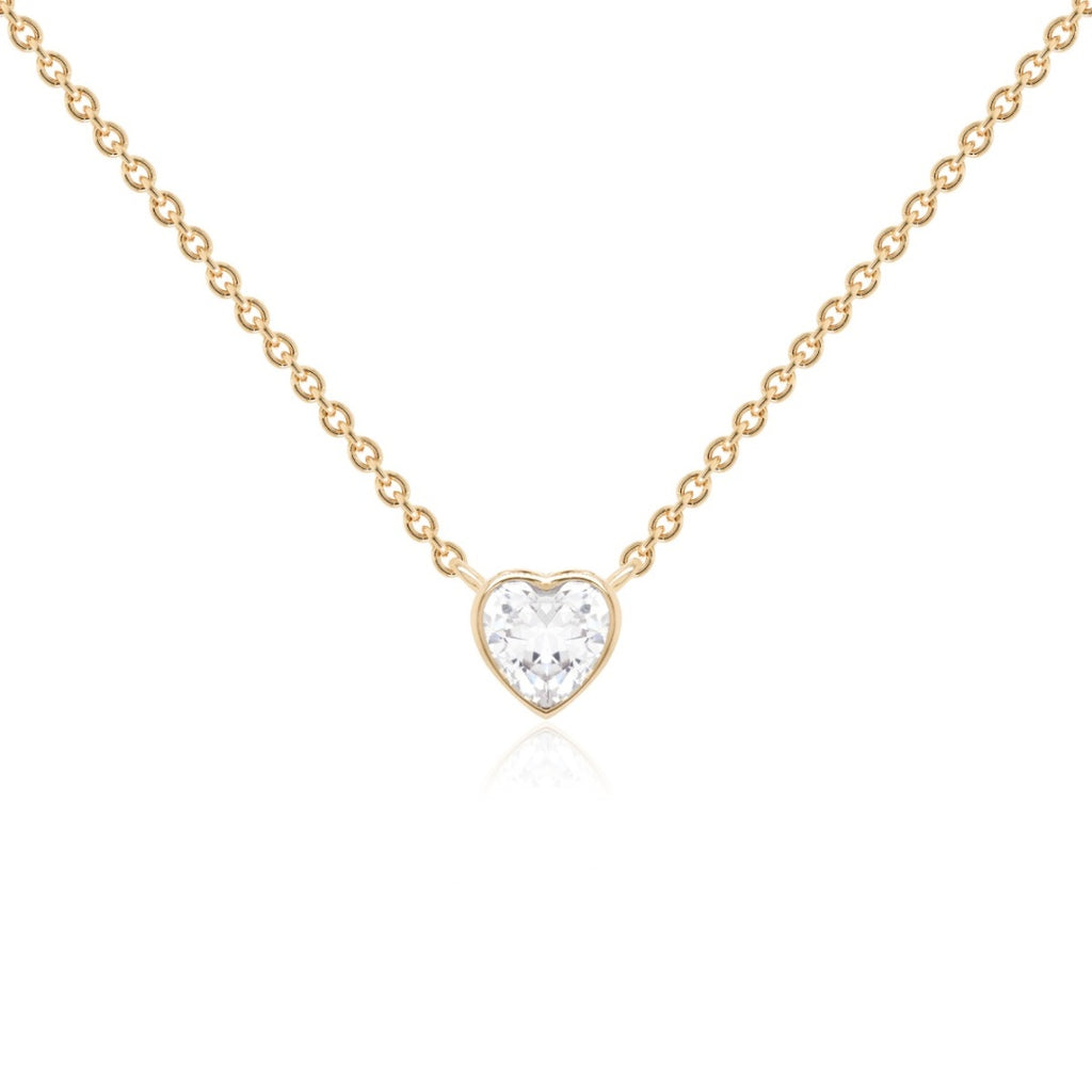 Petite zirconia heart in gold