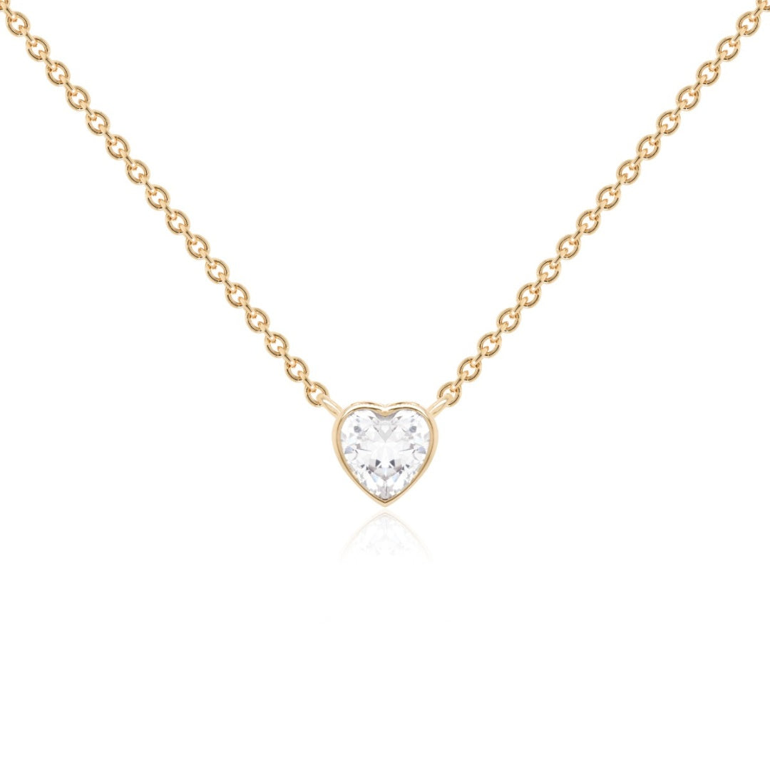 Petite zirconia heart in gold