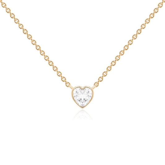 Petite zirconia heart in gold