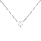 Petite zirconia heart in silver