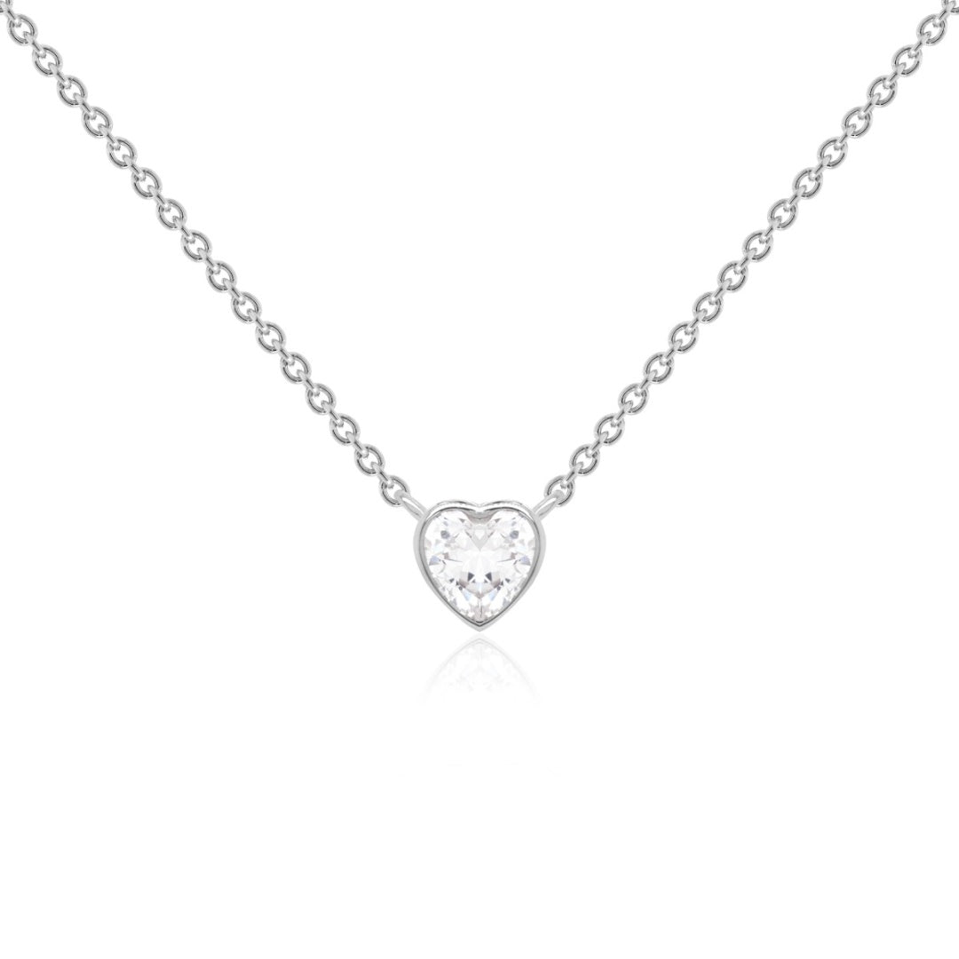 Petite zirconia heart in silver