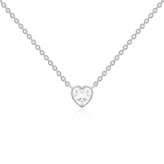 Petite zirconia heart in silver