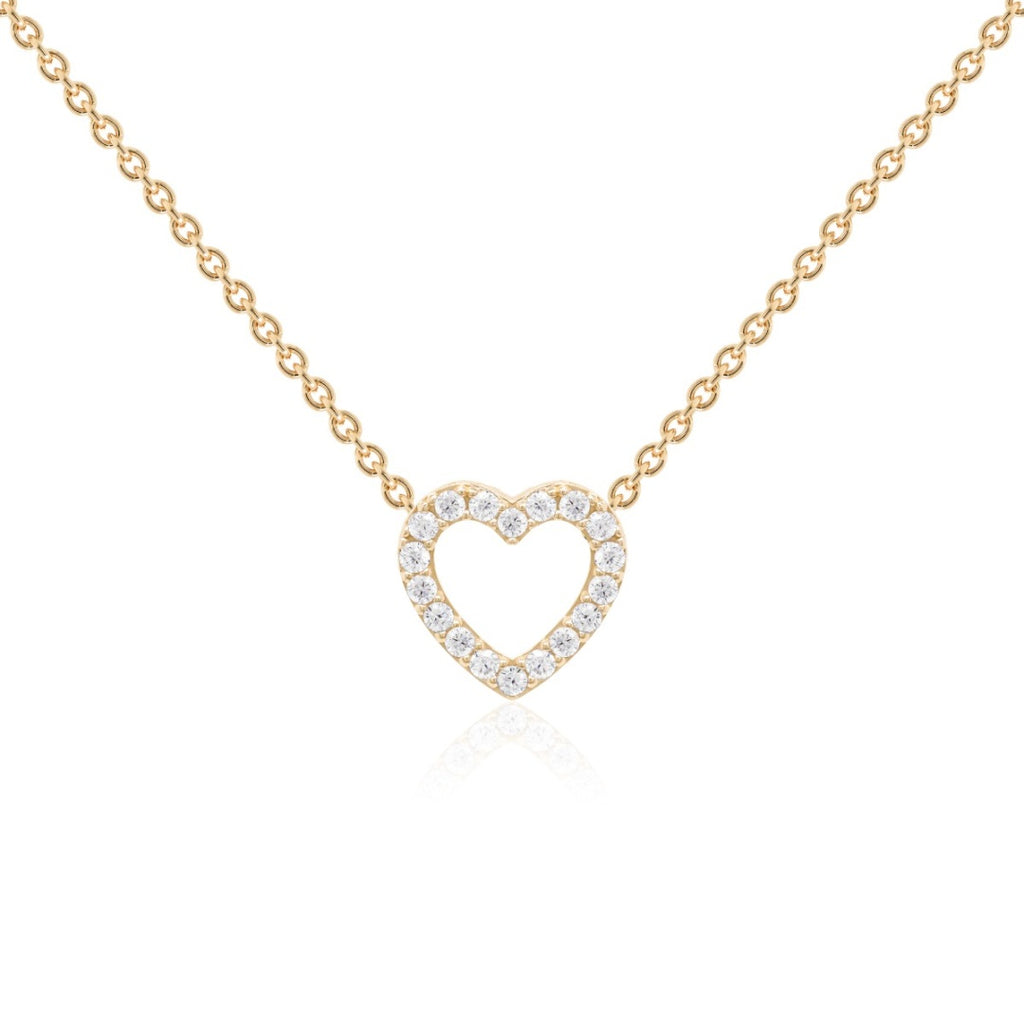 Petite pavé heart in gold