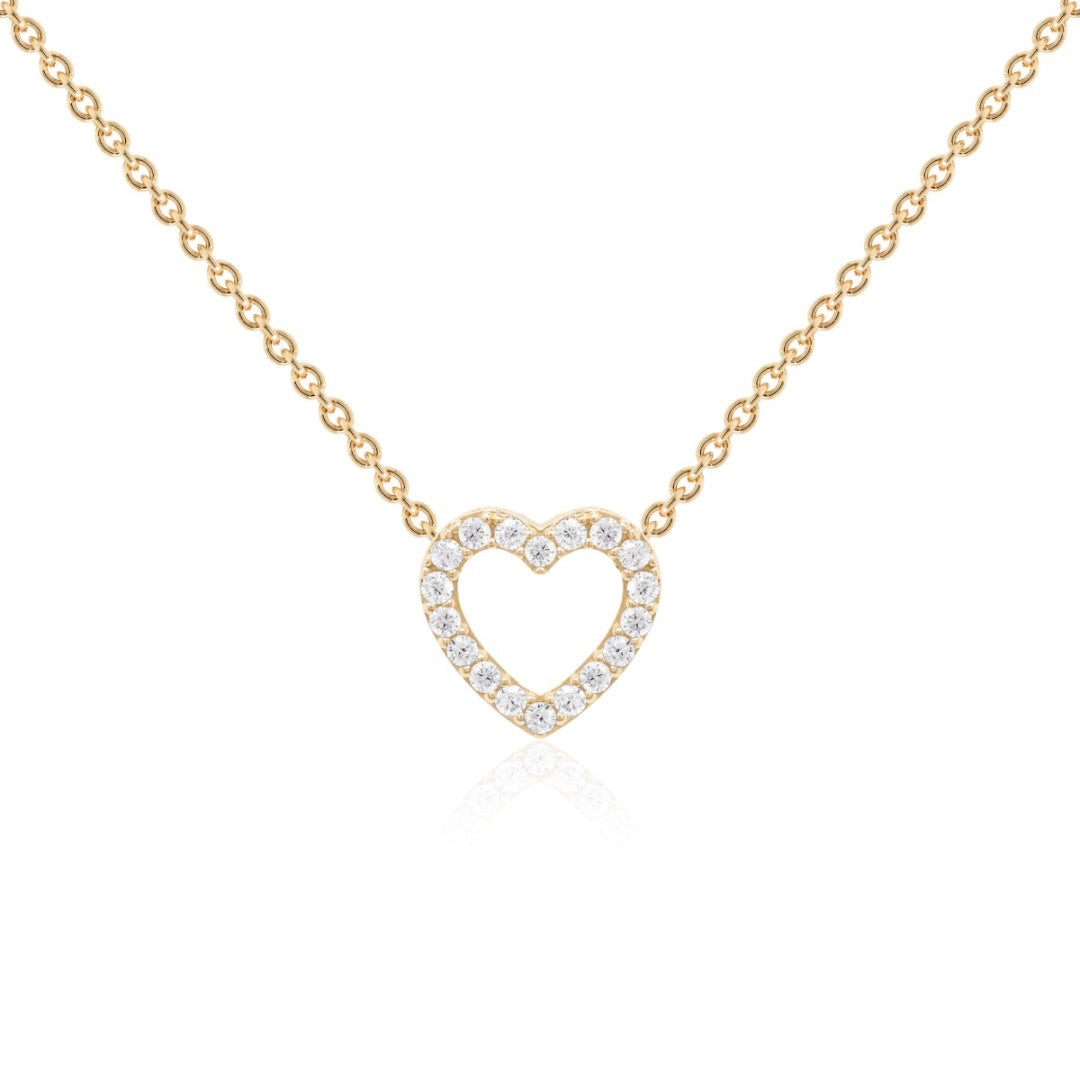 Petite pavé heart in gold