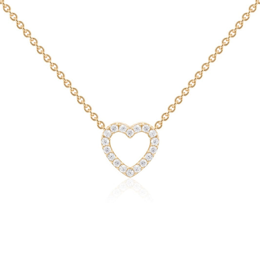 Petite pavé heart in gold