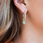 Squared stone charms in silver (choose your colour)