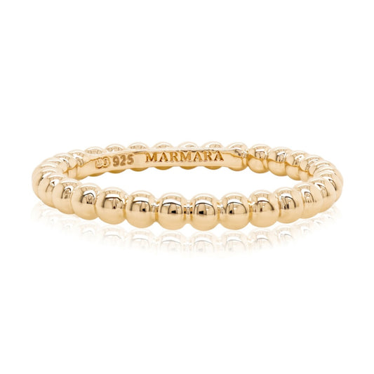 Bubbly stacking ring in gold