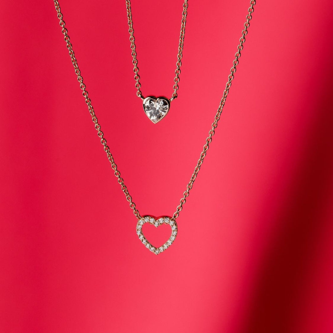 Petite zirconia heart in silver