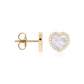 Mother of Pearl heart studs in gold