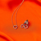 Petite pavé heart in silver