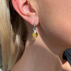 Peardrop charms in silver (choose your colour)