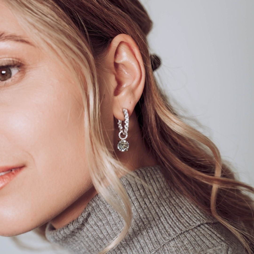 Crystal charms in silver (choose your colour)