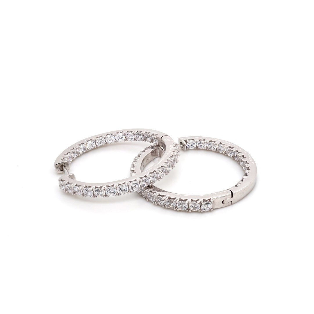 Infinity hoops in silver