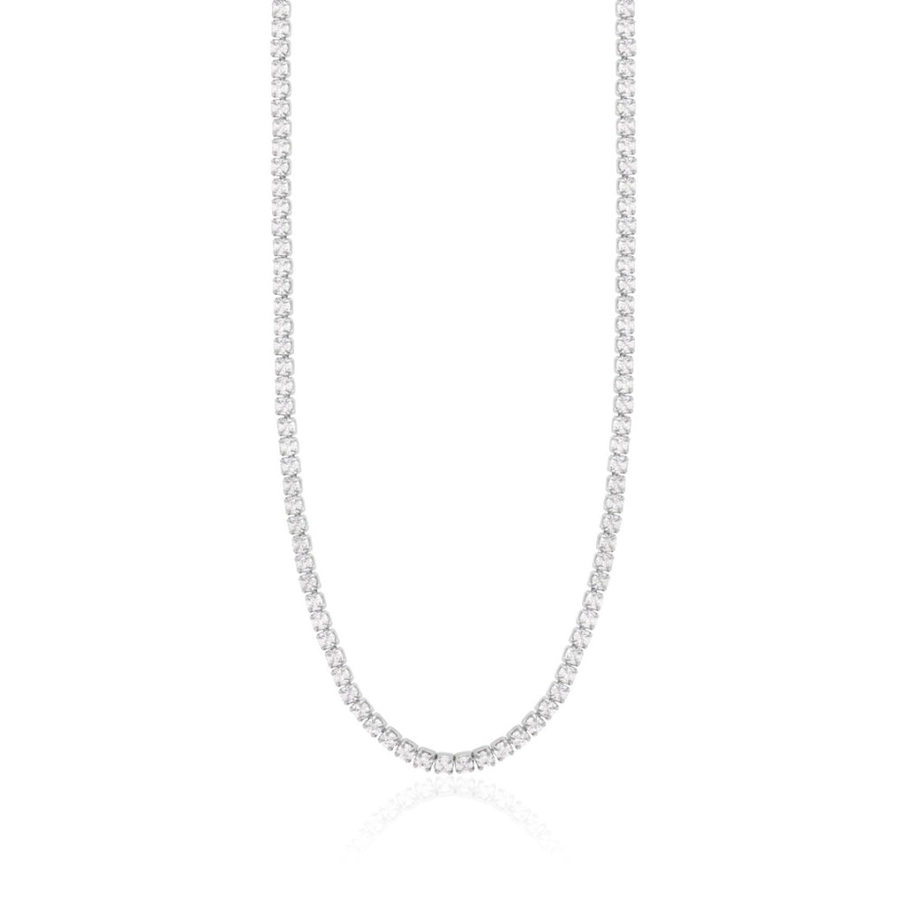 Petite tennis necklace in silver