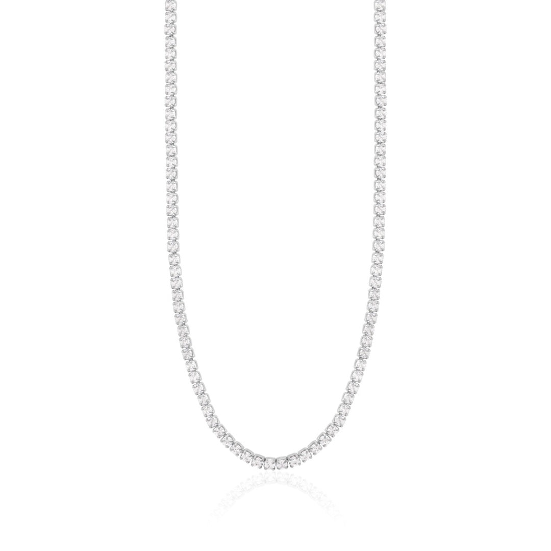 Petite tennis necklace in silver