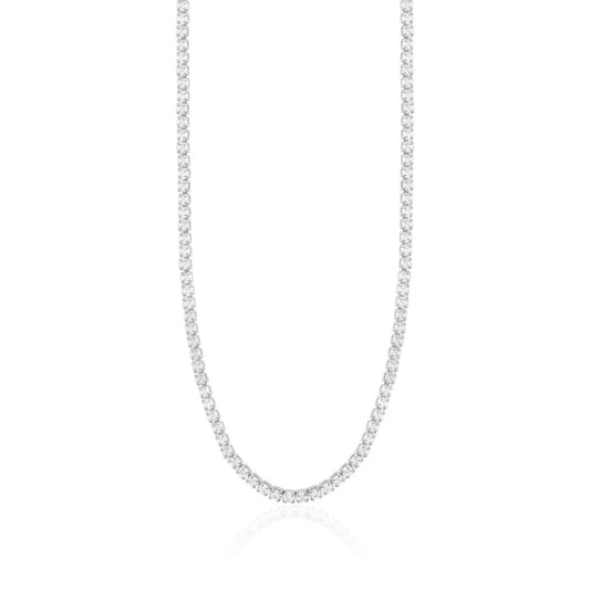 Petite tennis necklace in silver