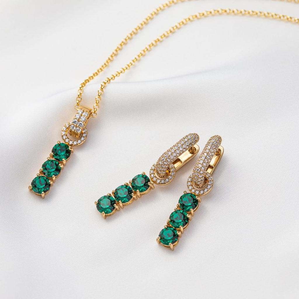 Tennis trio charms in gold (2 colours)