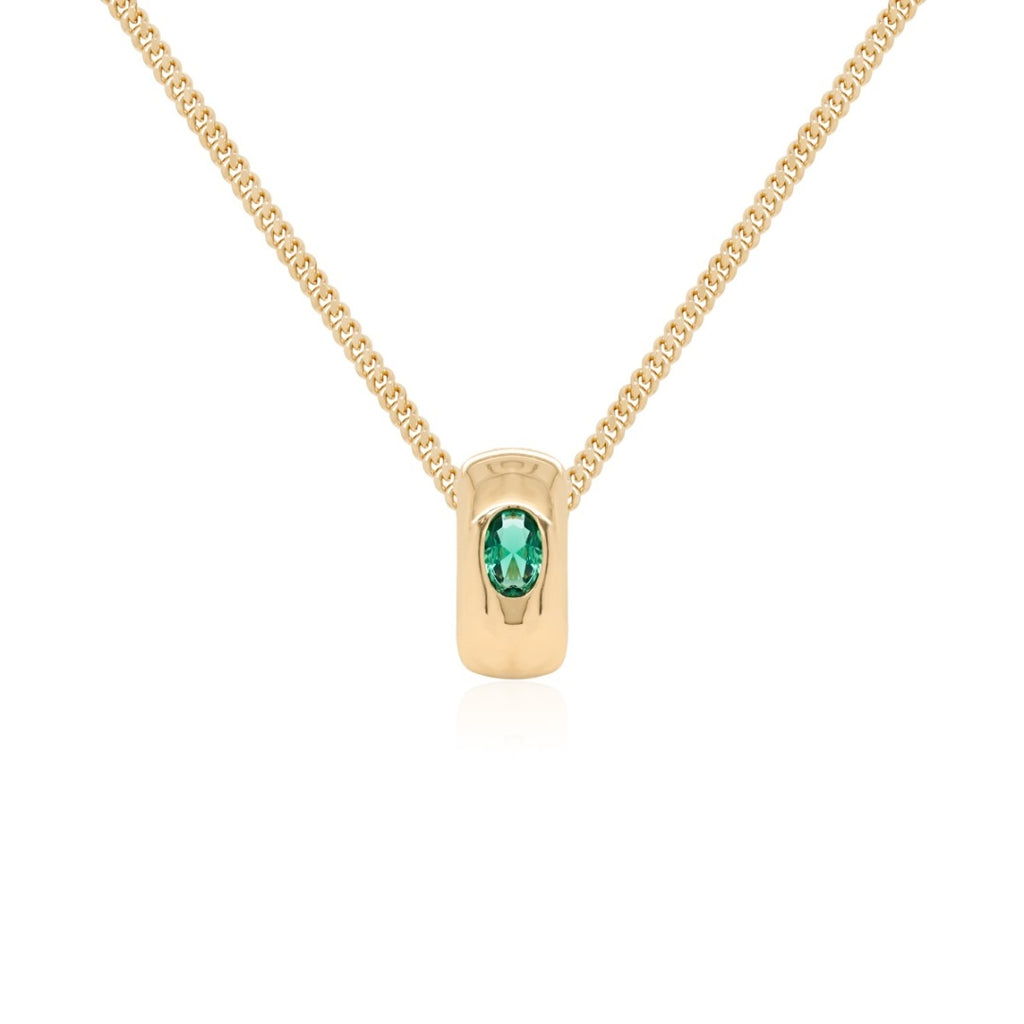 Bold brilliance emerald necklace