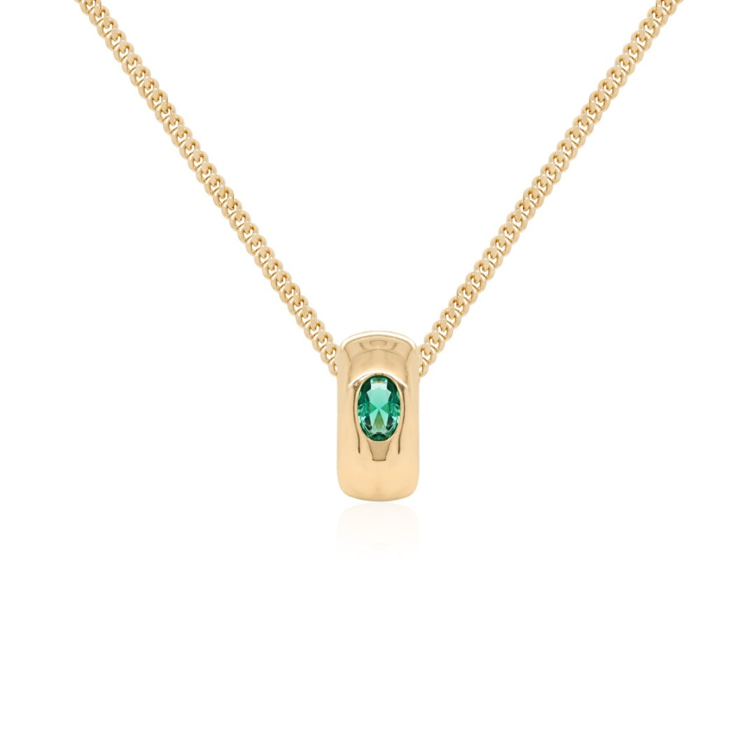 Bold brilliance emerald necklace