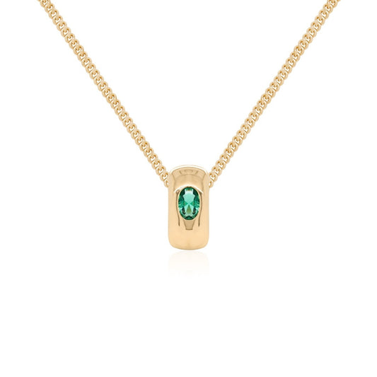 Bold brilliance emerald necklace