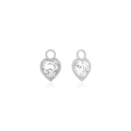 Crystal hearts in silver