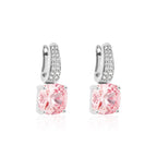 Large crystal earrings in silver (choose your colour)