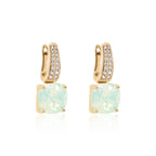 Large crystal earrings in gold (choose your colour)